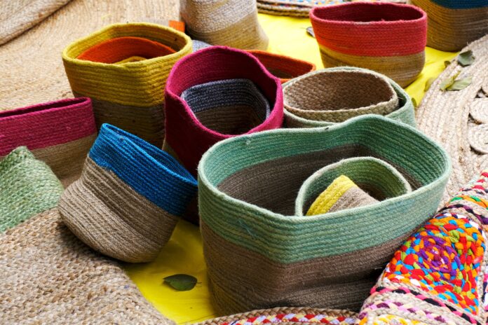 Handmade jute basket